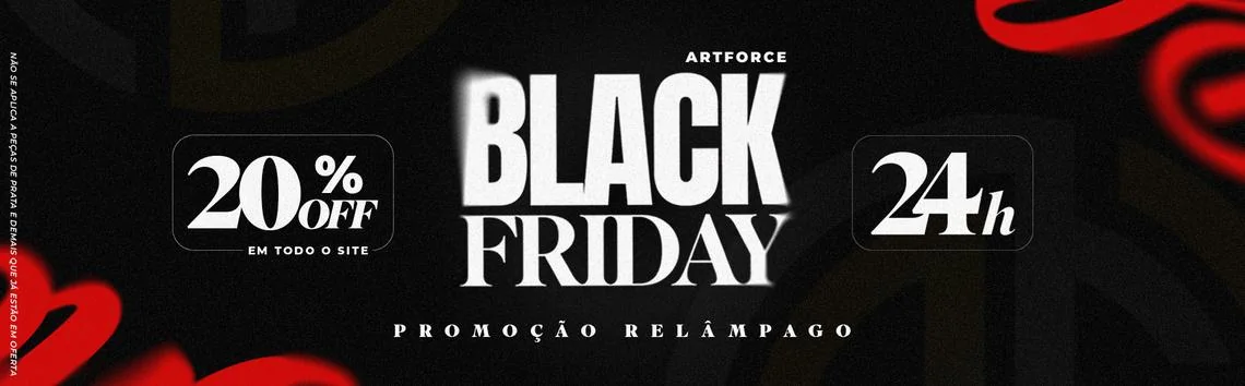 Banner Black Friday ArtForce: 20% off por 24h