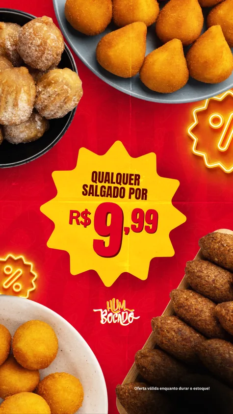Story Hum Bocado: qualquer salgado por R$ 9,99